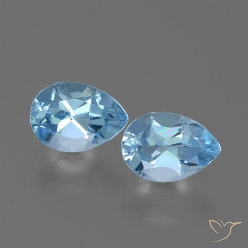 1.87ctw Natural Céu azul Topázio, Formato de pêra, VVS-VS