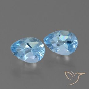 Pedras preciosas de Topázio Céu azul natural de 1.87 ct, Formato de pêra, VVS-VS