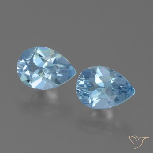 1.64ctw Natural Céu azul Topázio, Formato de pêra, VVS