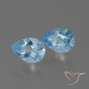 Pedras preciosas de Topázio Céu azul natural de 1.64 ct, Formato de pêra, VVS