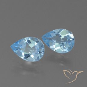 Pedras preciosas de Topázio Céu azul natural de 1.64 ct, Formato de pêra, VVS-VS