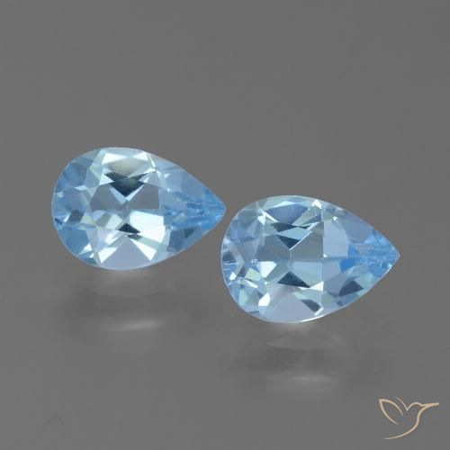 1.74ctw Natural Azul Suíço Topázio, Formato de pêra, VVS-VS