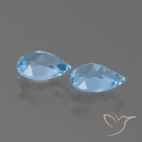 Pedras preciosas de Topázio Azul Suíço natural de 1.74 ct, Formato de pêra, VVS-VS