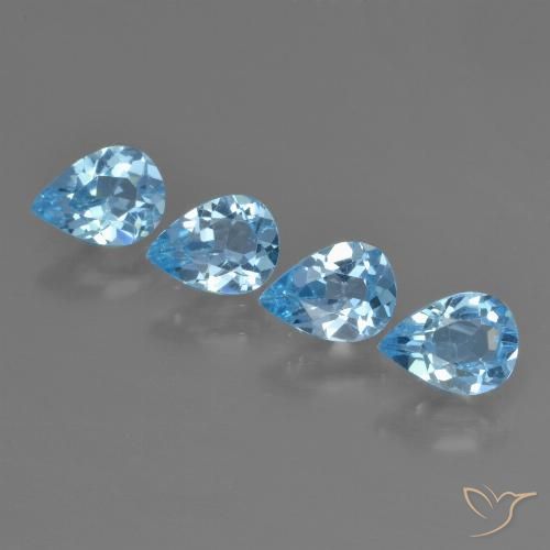 2.87ctw Natural Azul Suíço Topázio, Formato de pêra, VS