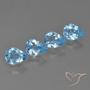 Pedras preciosas de Topázio Azul Suíço natural de 2.87 ct, Formato de pêra, VS