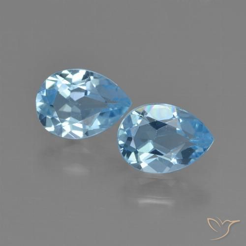 1.70ctw Natural Céu azul Topázio, Formato de pêra, VS