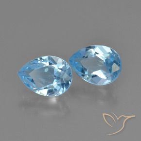 Pedras preciosas de Topázio Céu azul natural de 1.70 ct, Formato de pêra, VS