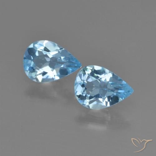 1.40ctw Natural Céu azul Topázio, Formato de pêra, VS