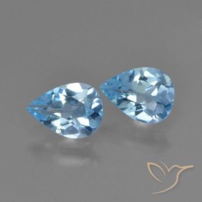 Pedras preciosas de Topázio Céu azul natural de 1.40 ct, Formato de pêra, VS