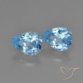 Pedras preciosas de Topázio Céu azul natural de 1.53 ct, Formato de pêra, VS