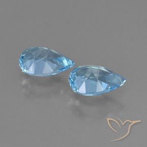 Pedras preciosas de Topázio Céu azul natural de 1.53 ct, Formato de pêra, VS
