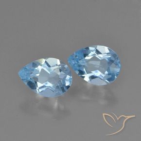 Pedras preciosas de Topázio Céu azul natural de 1.56 ct, Formato de pêra, VS
