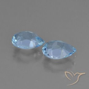 Pedras preciosas de Topázio Céu azul natural de 1.56 ct, Formato de pêra, VS