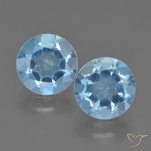 4.48ctw Natural Céu azul Topázio, Redondo, VS