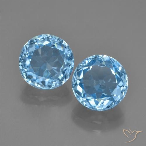5.14ctw Natural Azul Suíço Topázio, Redondo, VVS-VS