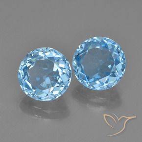 Pedras preciosas de Topázio Azul Suíço natural de 5.14 ct, Redondo, VVS-VS