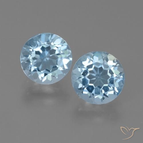 4.92ctw Natural Céu azul Topázio, Redondo, VVS-VS