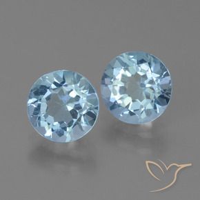 Pedras preciosas de Topázio Céu azul natural de 4.92 ct, Redondo, VVS-VS