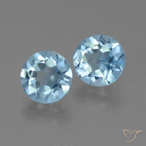 Pedras preciosas de Topázio Céu azul natural de 4.58 ct, Redondo, VS