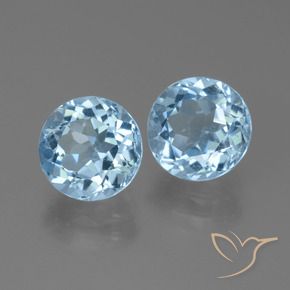Pedras preciosas de Topázio Céu azul natural de 5.22 ct, Redondo, VS