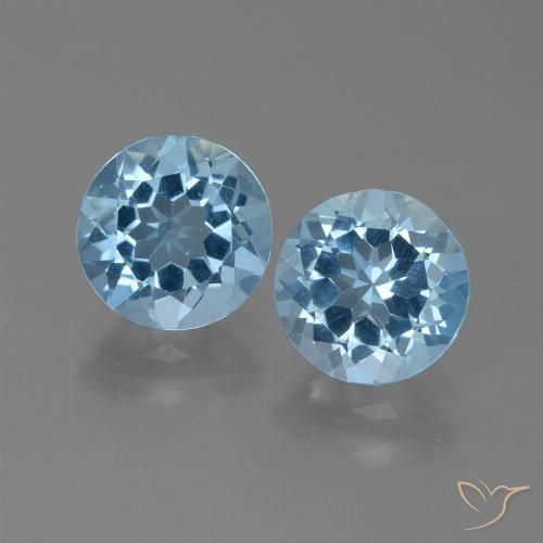 4.72ctw Natural Azul Suíço Topázio, Redondo, VVS-VS