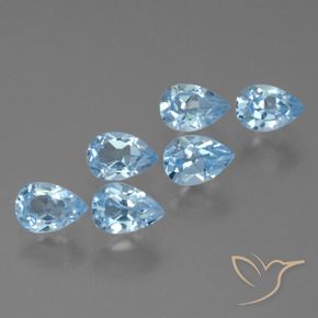 Pedras preciosas de Topázio Céu azul natural de 2.81 ct, Formato de pêra, VS