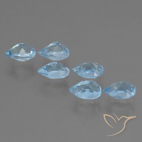 Pedras preciosas de Topázio Céu azul natural de 2.81 ct, Formato de pêra, VS