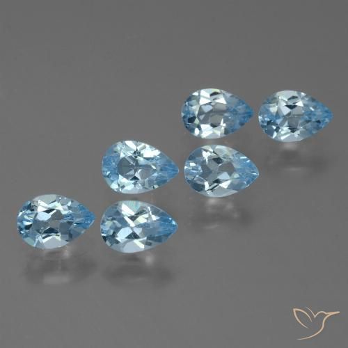3.67ctw Natural Céu azul Topázio, Formato de pêra, VS