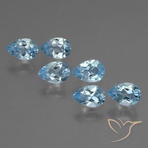 Pedras preciosas de Topázio Céu azul natural de 3.67 ct, Formato de pêra, VS