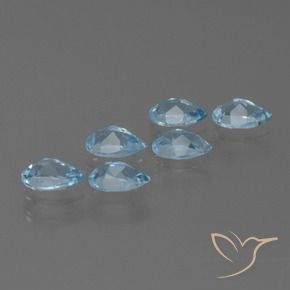 Pedras preciosas de Topázio Céu azul natural de 3.67 ct, Formato de pêra, VS