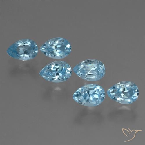 3.55ctw Natural Céu azul Topázio, Formato de pêra, VS