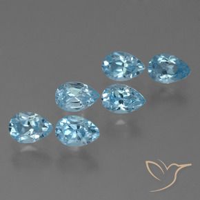 Pedras preciosas de Topázio Céu azul natural de 3.55 ct, Formato de pêra, VS