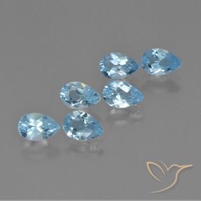 Pedras preciosas de Topázio Céu azul natural de 2.85 ct, Formato de pêra, VS
