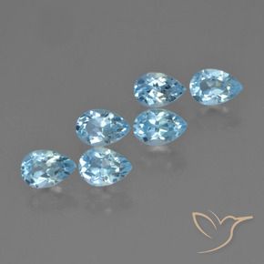 Pedras preciosas de Topázio Céu azul natural de 3.36 ct, Formato de pêra, VS