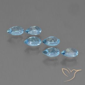 Pedras preciosas de Topázio Céu azul natural de 3.36 ct, Formato de pêra, VS