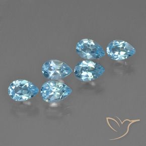 Pedras preciosas de Topázio Céu azul natural de 3.26 ct, Formato de pêra, VS