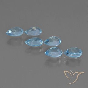 Pedras preciosas de Topázio Céu azul natural de 3.26 ct, Formato de pêra, VS