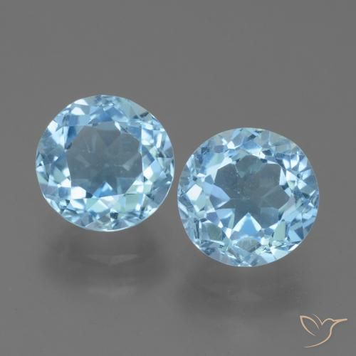 4.97ctw Natural Céu azul Topázio, Redondo, VS