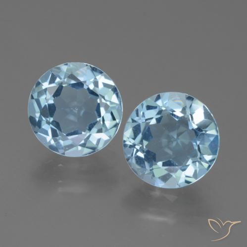 4.50ctw Natural Céu azul Topázio, Redondo, VS