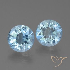 Pedras preciosas de Topázio Céu azul natural de 4.31 ct, Redondo, VVS-VS