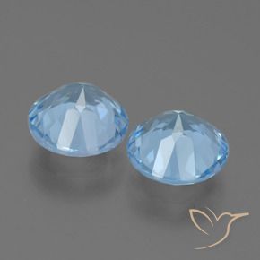 Pedras preciosas de Topázio Céu azul natural de 4.31 ct, Redondo, VVS-VS