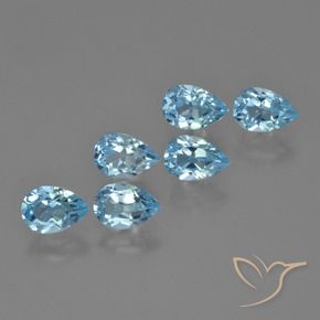 Pedras preciosas de Topázio Céu azul natural de 3.53 ct, Formato de pêra, VS