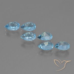 Pedras preciosas de Topázio Céu azul natural de 3.53 ct, Formato de pêra, VS