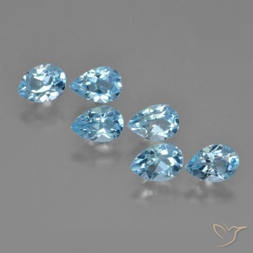 3.53ctw Natural Azul Suíço Topázio, Formato de pêra, VS
