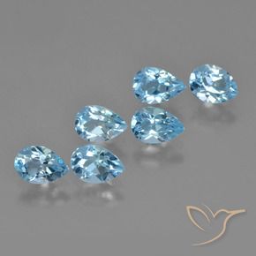 Pedras preciosas de Topázio Azul Suíço natural de 3.53 ct, Formato de pêra, VS