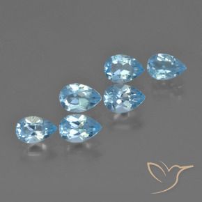 Pedras preciosas de Topázio Céu azul natural de 3.15 ct, Formato de pêra, VS