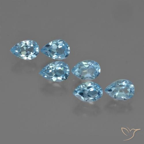 3.58ctw Natural Céu azul Topázio, Formato de pêra, VS