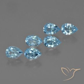Pedras preciosas de Topázio Céu azul natural de 3.58 ct, Formato de pêra, VS