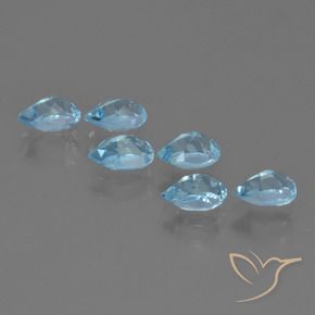 Pedras preciosas de Topázio Céu azul natural de 3.58 ct, Formato de pêra, VS