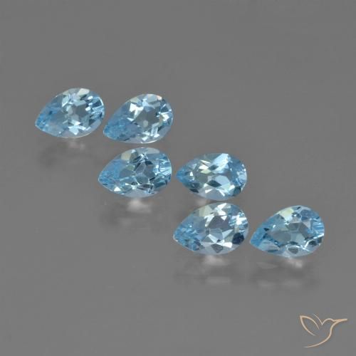 2.92ctw Natural Céu azul Topázio, Formato de pêra, VS